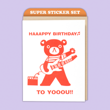 Load image into Gallery viewer, Card & Super Sticker Set - Bear Birthday