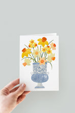 Load image into Gallery viewer, Blue Vase With Daffodils Greeting Card