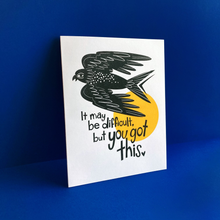 Load image into Gallery viewer, You Got This Bird Risograph Greeting Card
