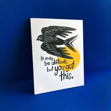 Load image into Gallery viewer, You Got This Bird Risograph Greeting Card