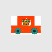 Load image into Gallery viewer, Party Mouse Little Red Car Die Cut Card