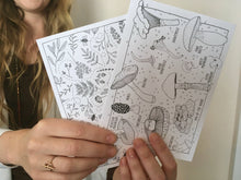 Load image into Gallery viewer, Mushrooms Coloring Postcards