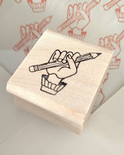 Load image into Gallery viewer, Pencil in Hand Rubber Stamp