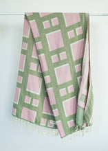 Load image into Gallery viewer, WINDOWS TURKISH BATH TOWEL / PINK & GREEN