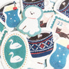 Washi flake stickers - Blue