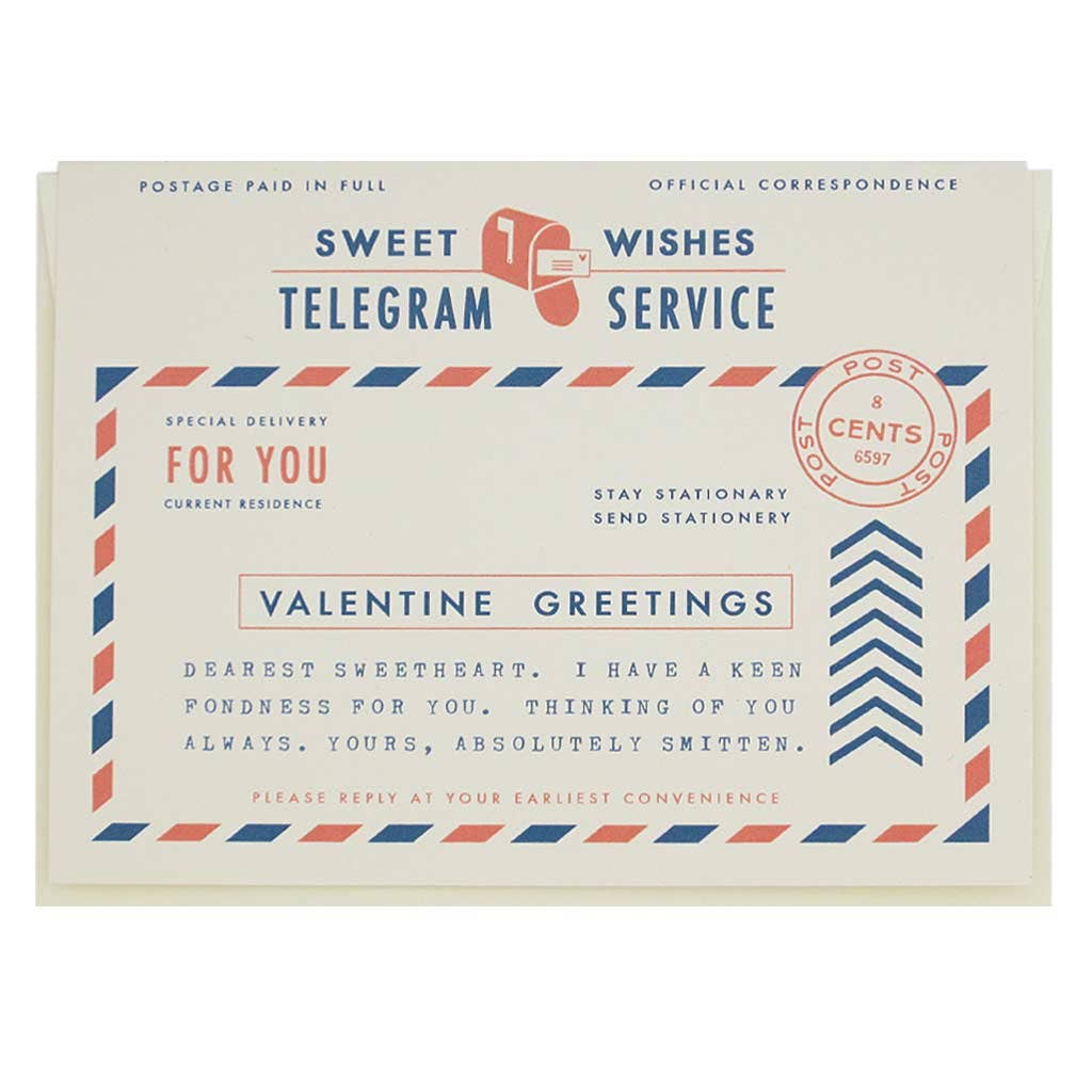 Valentine's Day Telegram Card