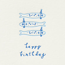 Load image into Gallery viewer, Sardine Birthday - Letterpress Greeting Card
