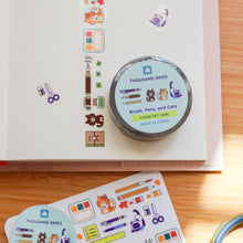 Load image into Gallery viewer, Brush, Pens, and Cats (transparent) PET tape
