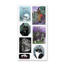 Load image into Gallery viewer, Midnight Familiar Sticker Sheet by Johanna Ost
