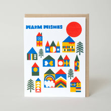Load image into Gallery viewer, Holiday Wishes Village Card by Lisa Congdon
