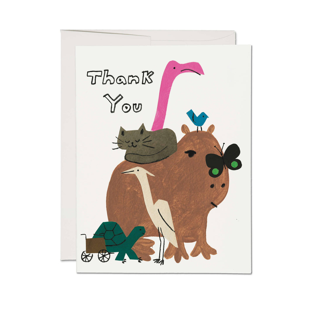 Thank You Capybara greeting card