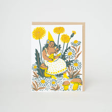 Load image into Gallery viewer, Dandelion Baby &amp; Gnome Letterpress Greeting Card by Phoebe Wahl
