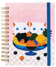 Load image into Gallery viewer, Passport size spiral notebook - Fruits and Cats
