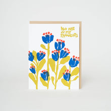 Load image into Gallery viewer, Sympathy In My Thoughts Flowers Letterpress Greeting Card by Egg Press
