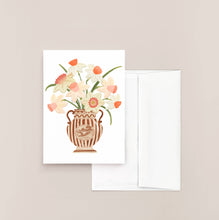 Load image into Gallery viewer, Rabbit Vase With Pink Daffodils Greeting Card
