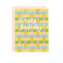 Load image into Gallery viewer, Plaid Birthday - Letterpress Greeting Card
