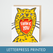 Load image into Gallery viewer, Thank You Cheetah Die-cut Letterpress Greeting Card
