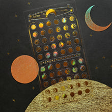 Load image into Gallery viewer, Golden Moon Phases Sticker Sheet
