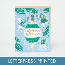 Load image into Gallery viewer, Winter Blessings Letterpress Greeting Card by Phoebe Wahl
