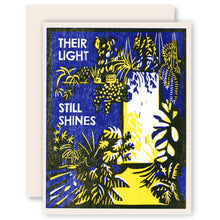 Load image into Gallery viewer, Their Light Still Shines Letterpress Sympathy Card
