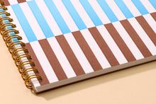 Load image into Gallery viewer, Broken Stripe Letterpress Spiral Notebook
