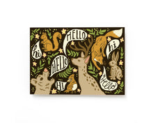 Load image into Gallery viewer, Hello Woodland Animal Postcard
