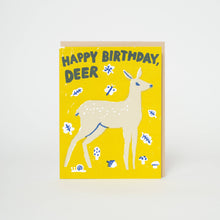 Load image into Gallery viewer, Birthday Deer Letterpress Greeting Card
