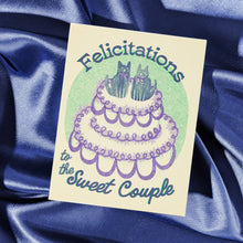 Load image into Gallery viewer, Felicitations to the Sweet Couple - Risograph Wedding Card
