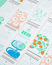 Load image into Gallery viewer, 2026 Letterpress Postcard Wall Calendar
