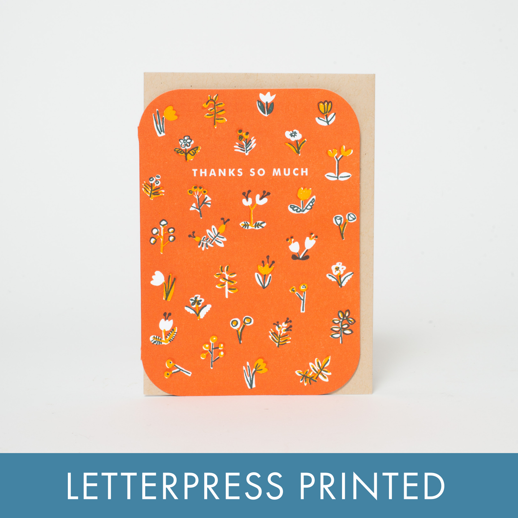 Little Flowers Thank You Greeting Card