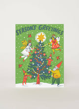 Load image into Gallery viewer, Christmas Fairies Letterpress Greeting Card by Phoebe Wahl
