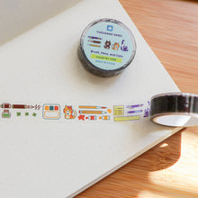 Load image into Gallery viewer, Brush, Pens, and Cats (transparent) PET tape

