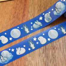 Load image into Gallery viewer, Silver Moon Rabbit 20mm Washi Tape
