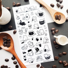 Load image into Gallery viewer, Caffeine Cats Sticker sheet
