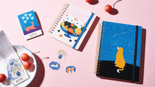 Load image into Gallery viewer, Passport size spiral notebook - Fruits and Cats

