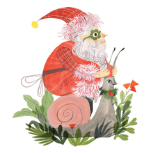 Load image into Gallery viewer, Santa On A Snail Christmas Card
