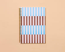 Load image into Gallery viewer, Broken Stripe Letterpress Spiral Notebook
