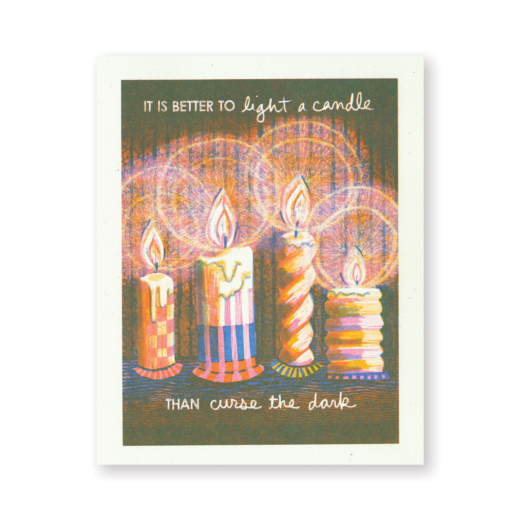 Better to Light a Candle Risograph Art Print