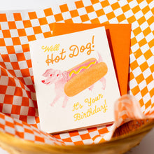 Load image into Gallery viewer, Hot Dog - Risograph Birthday Card
