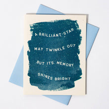 Load image into Gallery viewer, A Brilliant Star May Twinkle Out - Risograph Sympathy Card
