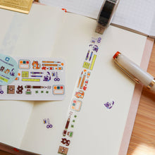 Load image into Gallery viewer, Brush, Pens, and Cats (transparent) PET tape
