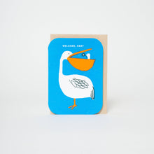 Load image into Gallery viewer, Pelican Welcome Baby Letterpress Greeting Card
