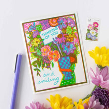 Load image into Gallery viewer, Thinking of You and Smiling Letterpress Card
