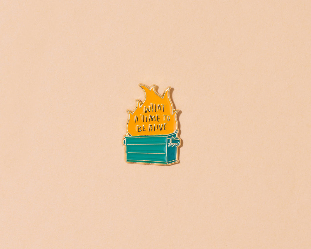 Dumpster Fire Enamel Lapel Pin