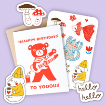 Load image into Gallery viewer, Card &amp; Super Sticker Set - Bear Birthday
