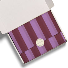 Load image into Gallery viewer, Eggplant and Lilac Stripes tissue paper
