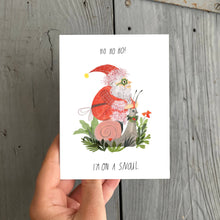 Load image into Gallery viewer, Santa On A Snail Christmas Card
