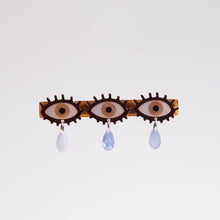 Load image into Gallery viewer, Crying Eyes Hair Clip - Brown Eyes
