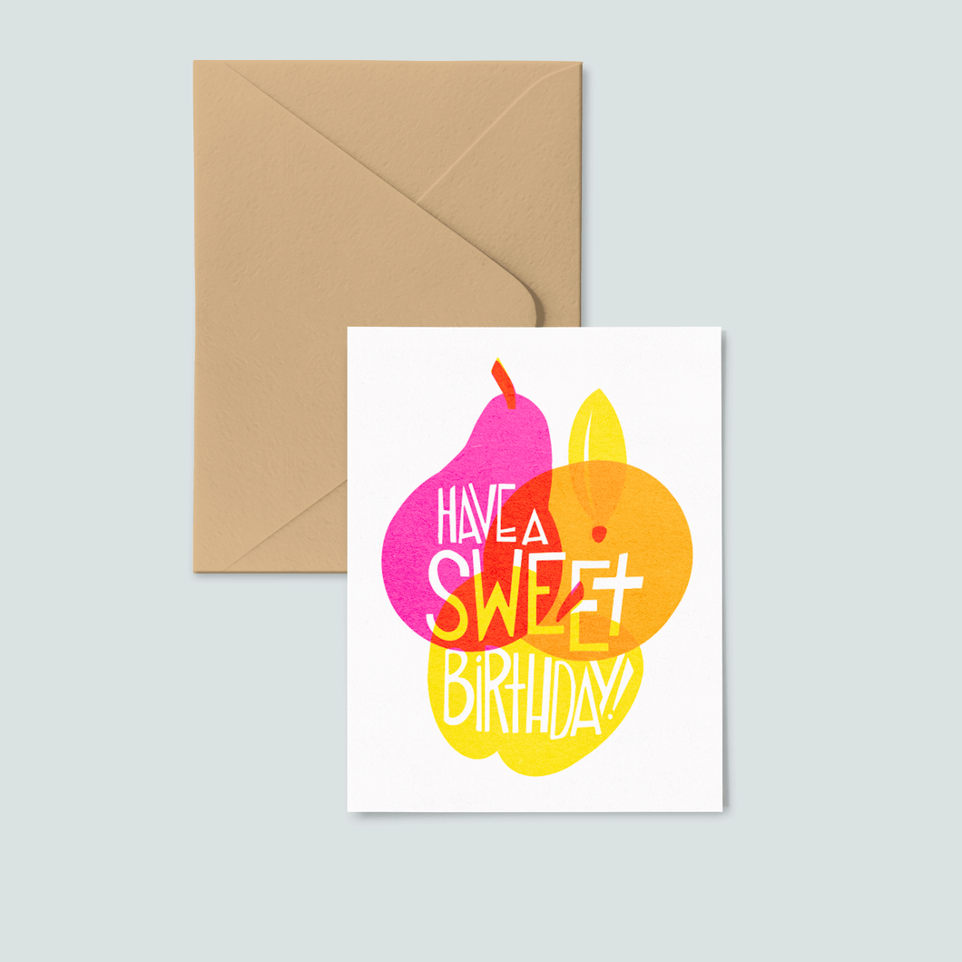 Sweet 'n' Fruity Birthday Risograph Greeting Card