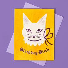 Load image into Gallery viewer, Birthday Bitch Cat - Risograph Card
